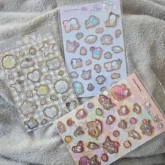 ストーン付きキャンディシール サンリオ 正規品 3枚 キティ クロミ キキララ