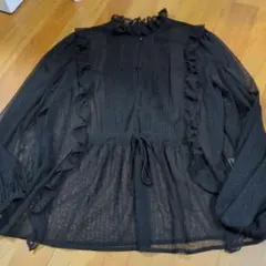 3日まで♪ランバンオンブルー☆ドットチュールレースブラウス