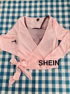 SHEIN ヨガ　バレエ　カーディガン　羽織り　クロップド　カシュクール