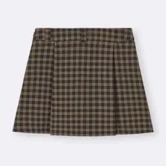 ジーユー　サイドプリーツチェックスコート　GU