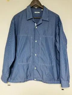 【美品】UNIQLO×＋J スーピマコットンオーバーサイズシャツブルゾン L