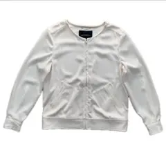 グリーンレーベルリラクシング　ノーカラーパーカー　ジップアップ ホワイト