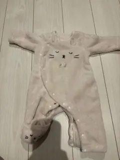 ウサギ耳付きフリースロンパース ジャンプスーツ50