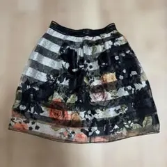 PRADA 2010コレクション モノトーン 花柄 ミニスカート - メルカリ