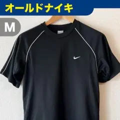 00s Y2K オールドナイキ テック Tシャツ パイピング 黒 M 刺繍ロゴのサムネイル