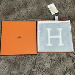 HERMES ハンドタオル　水色