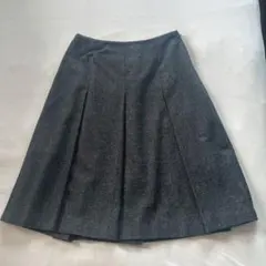 お値下げ♡組曲2グレー ウール混紡 プリーツスカート ひざ丈