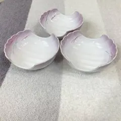 美濃焼 東峰窯 二方切 刺身鉢 3客セット 和食器 笹の葉 小鉢 中鉢 白 紫