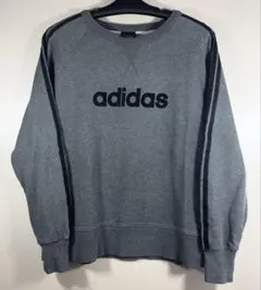 adidas アディダスクルーネック スウェット トレーナーグレーのサムネイル