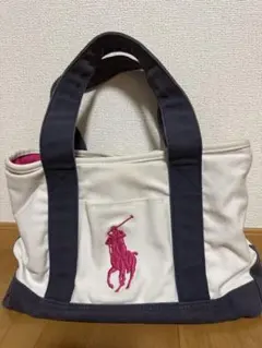 Ralph Lauren ラルフローレン トートバッグ ホワイト/ネイビー