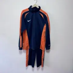 【00S】ナイキ セットアップ ジャージ 刺繍ロゴ スウォッシュ　XL オレンジ