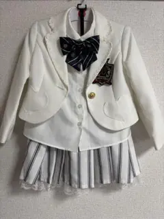 入学式　ブレザー　白　110cm ストライプスカート　キャサリンコテージ