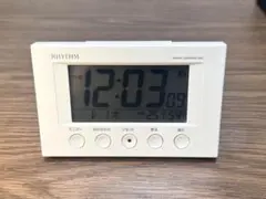 リズム時計 RHYTHM　目覚まし時計 電波時計 温度 湿度 カレンダー ＷＨ