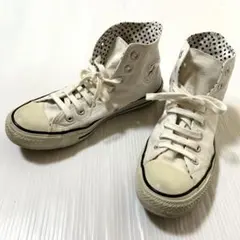 CONVERSE ALL STAR ハイカットスニーカー 白 水玉模様 US7号