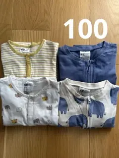 H&M 動物柄ロンパース 4点セット 100㎝