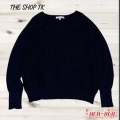 2177.ザショップティーケー/トップス【S】ネイビー/ボーダーライン生地