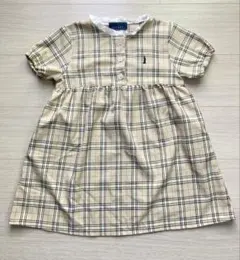EAST BOY 半袖ワンピース ベージュ・チェック柄　女の子