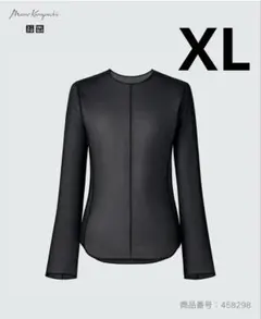 ユニクロ×マメクロゴウチ シアークルーネックT 長袖 黒 ブラック XLサイズ