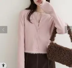 natural couture ニット×フェザーカーディガン