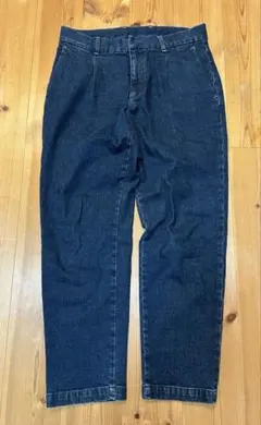 ビューティアンドユース　ワンタックテーパードデニムパンツ　L インディゴ