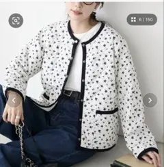 BONLECIL 2way ダイヤキルトノーカラージャケット