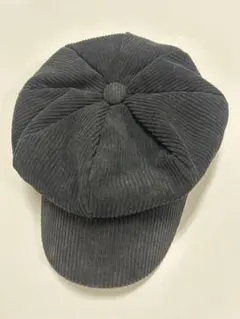 ブラック　コーデュロイ ベレー帽