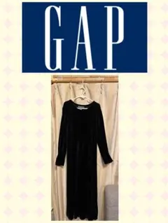 GAP ブラック ロングワンピース ベルベット