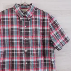美品 リーバイス　LEVI'S　レッドタブ　コットン　半袖チェックシャツ Mのサムネイル