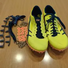 asics スパイクシューズ 　ヒートスプリント　イエロー/ネイビー