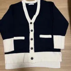 カーディガン　ショコラフィネローブ　F グリーンパークス　ニット　バイカラー