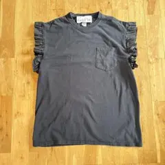 dahl'ia フリルスリーブ Tシャツ ブラックのサムネイル