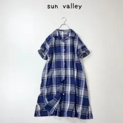 sun valley ナチュラン取扱　リネンミックス チェック　ワンピースのサムネイル