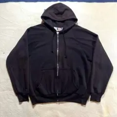 【80s-90s】裏サーマルフルジップパーカー ブラック鬼フェード USA製