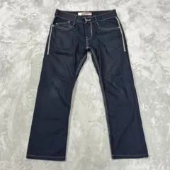EVISU デザインカモメ マルチカラーステッチ ストレートデニムパンツ 32のサムネイル