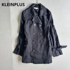 【クランプリュス】トレンチコート　ミドル丈　コットン100% 黒　ブラック