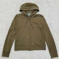 ユニクロ　ドライスウェットフルジップ パーカー　ブラウン　【S】　やわらか生地