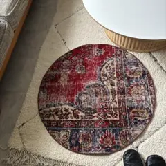 ペルシャ絨毯　円形クッション ストライプデザイン　定価1万8千円 ペルシャ絨毯 円形クッション ストライプデザイン 定価1万8千円