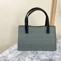 和装バック 和装小物 ハンドバッグ手提げ上品 淡い深緑 布地