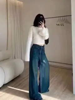 GRL フレアスリーブシャギーニットトップス [at2342] アイボリー