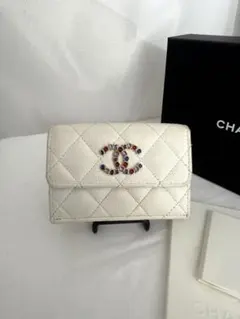 【希少】CHANEL シャネル 三つ折り財布 マトラッセ キャビアスキン
