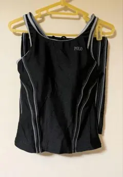 POLO ブラック スポーツ用セパレート水着セット➕️黒メッシュキャップ