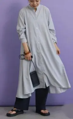 アメリカンホリック イージーケアフレアラインシャツワンピース