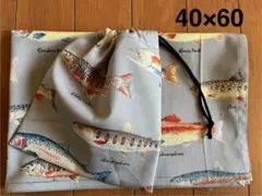 淡水魚★給食セット★巾着＆ランチョンマット40×60★入学準備★サケ科ニジマス