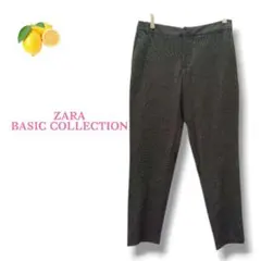 8『ザラ』スラックス カジュアルパンツ 総柄 レディース ポケット グレー