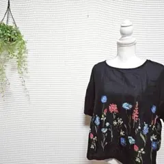 極美品 慈雨 センソユニコ アートフラワープリント チュニック 