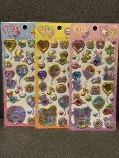 ぷくキラチャームステッカー　平成レトロ　なっとうちゃん　フワフワらびちゃん　他