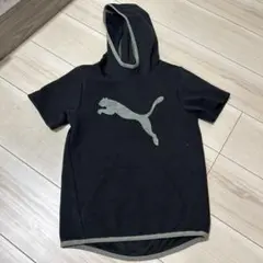 PUMA フード付きショートスリーブパーカー ブラック