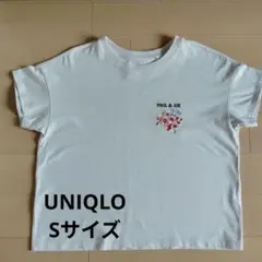 ユニクロ　PAUL & JOE 花柄刺繍 Tシャツ Sサイズ　ピンク