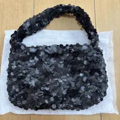 ブラック スパンコール パーティーバッグ