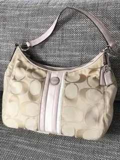 COACH レザーxキャンバス トートバッグ A4 肩がけ